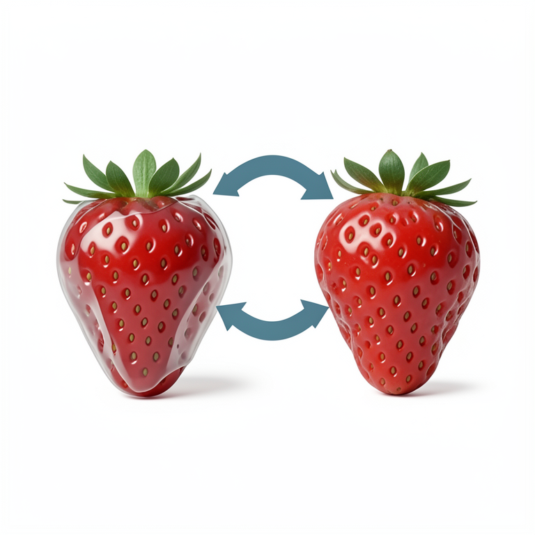 AI-generated conceptual illustration (fresh strawberries). It explains the idea and does not show study data.