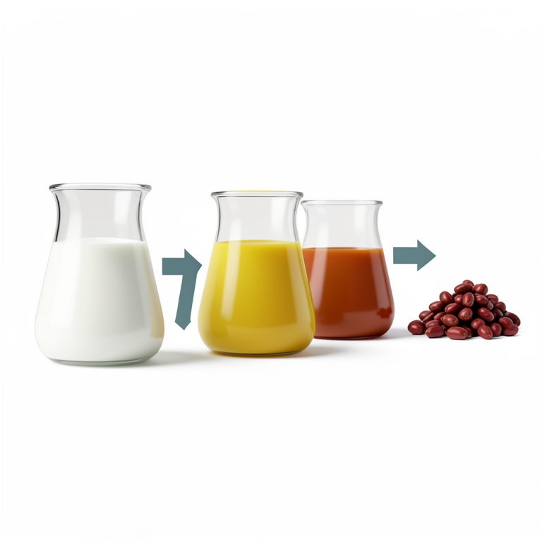 AI-generated conceptual illustration (cow milk and annatto seeds). It explains the idea and does not show study data.