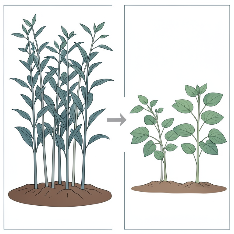 AI-generated conceptual illustration (field bean plants (Vicia faba)). It explains the idea and does not show study data.