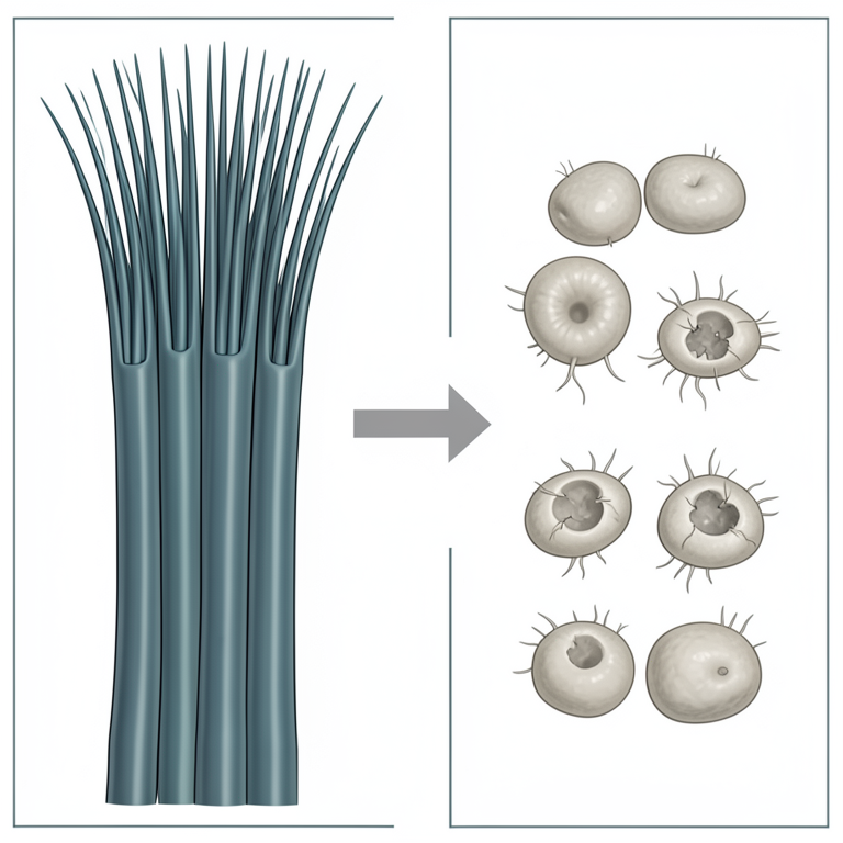 AI-generated conceptual illustration (female mouse oviduct epithelial cells). It explains the idea and does not show study data.