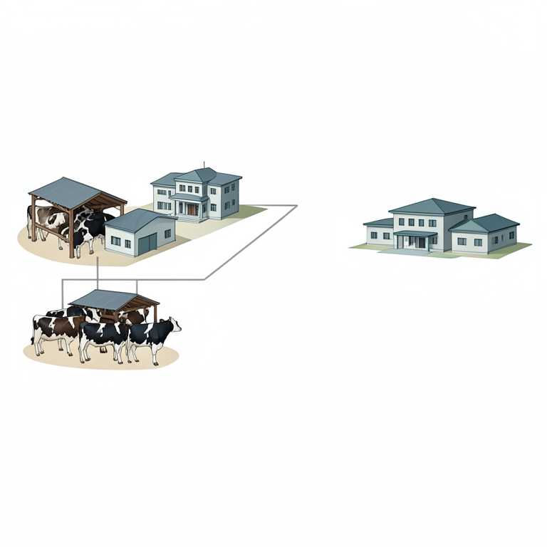 AI-generated conceptual illustration (cow shelters in southern Rajasthan). It explains the idea and does not show study data.