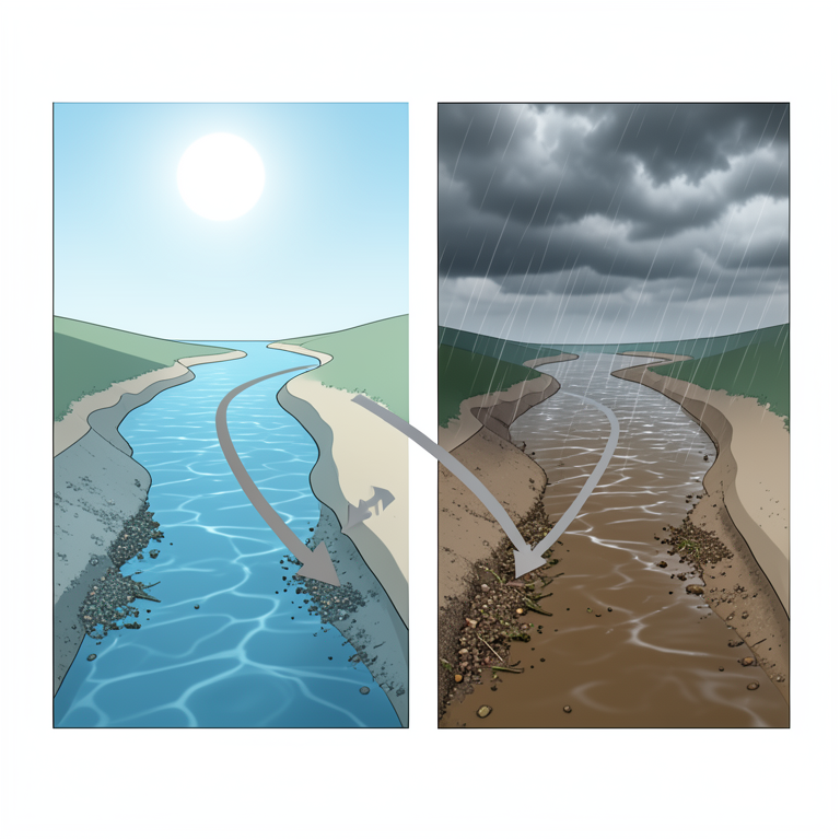 AI-generated conceptual illustration (Mekong River basin water). It explains the idea and does not show study data.