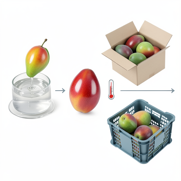 AI-generated conceptual illustration (Mango fruits (Mangifera indica L.)). It explains the idea and does not show study data.