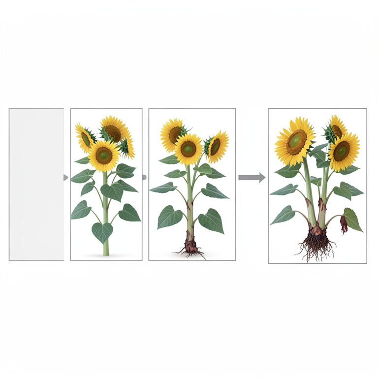 AI-generated conceptual illustration (sunflower plants). It explains the idea and does not show study data.