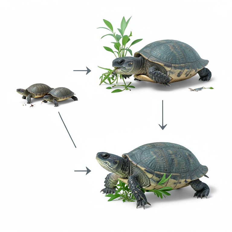 AI-generated conceptual illustration (Freshwater turtles (Sternotherus crassicollis and Chelmyis amboinensis)). It explains the idea and does not show study data.