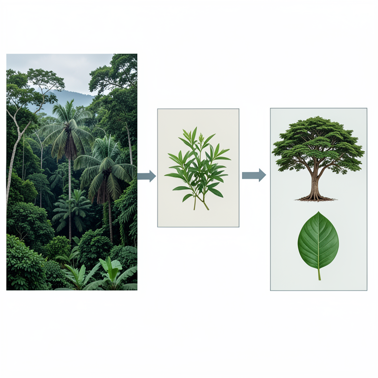 AI-generated conceptual illustration (Wild medicinal plants of the Assam rainforest). It explains the idea and does not show study data.