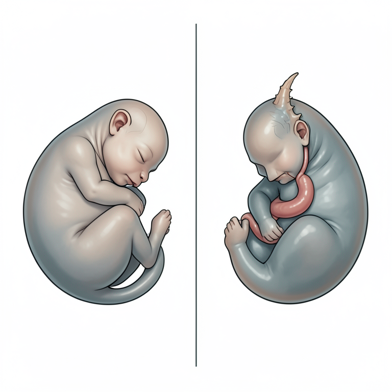 AI-generated conceptual illustration (Gir cow fetus with Schistosoma reflexus). It explains the idea and does not show study data.