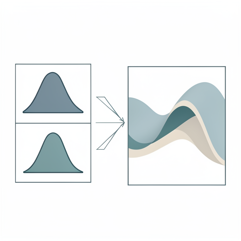 AI-generated conceptual illustration (Abstract mathematical probability density curves). It explains the idea and does not show study data.