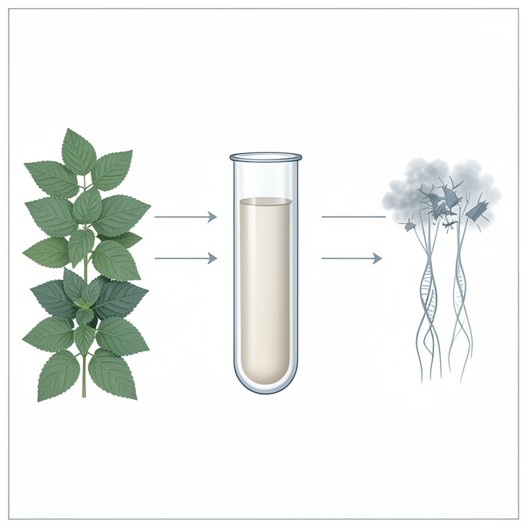AI-generated conceptual illustration (Medicinal plant leaves (Neem, Tulsi, Bel, Sandalwood, and Brahmi)). It explains the idea and does not show study data.