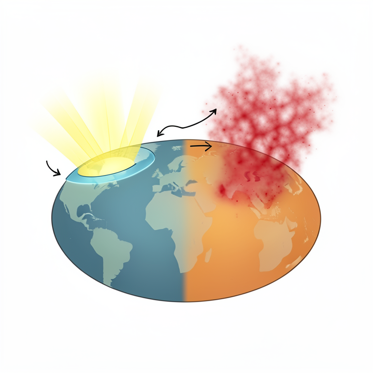 AI-generated conceptual illustration (Earth and its atmosphere). It explains the idea and does not show study data.