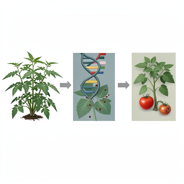 AI-generated conceptual illustration (wild tomato plants (Solanum species)). It explains the idea and does not show study data.