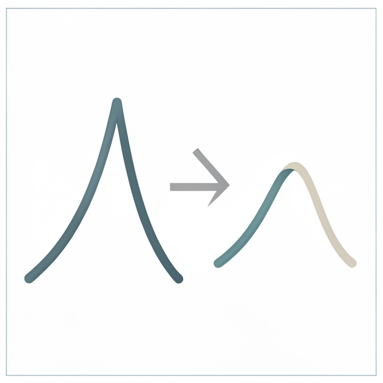 AI-generated conceptual illustration (Abstract mathematical curves representing mortality intensity over time). It explains the idea and does not show study data.