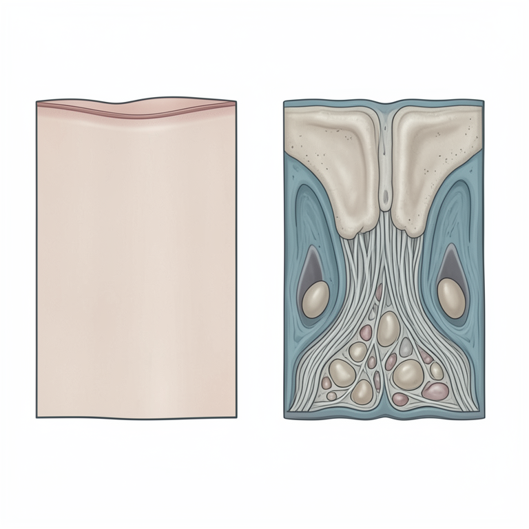 AI-generated conceptual illustration (domestic rabbit skin tissue). It explains the idea and does not show study data.