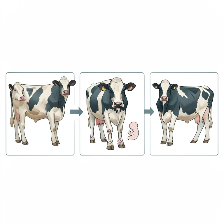AI-generated conceptual illustration (Holstein Friesian dairy cows). It explains the idea and does not show study data.