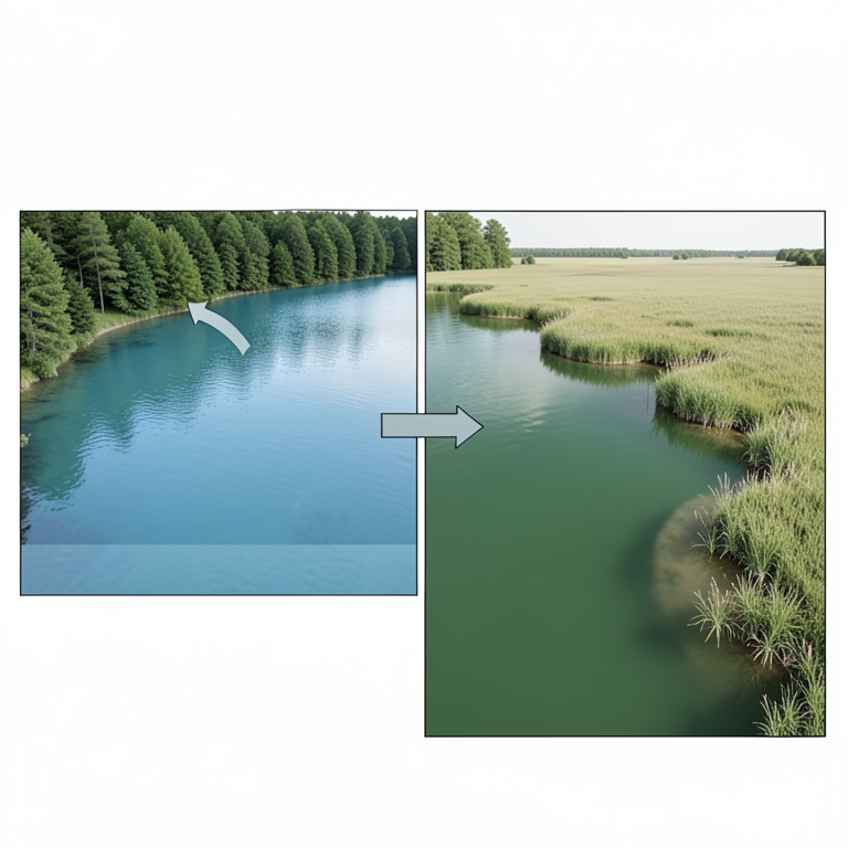 AI-generated conceptual illustration (A freshwater lake in South Tamil Nadu surrounded by diverse land cover). It explains the idea and does not show study data.