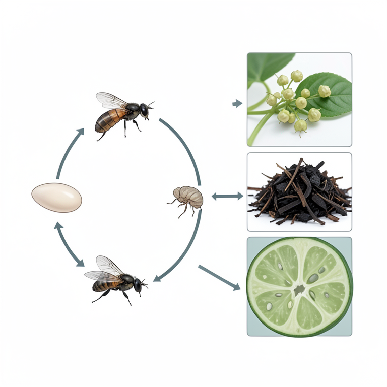 AI-generated conceptual illustration (Hoverflies (Diptera: Syrphidae)). It explains the idea and does not show study data.