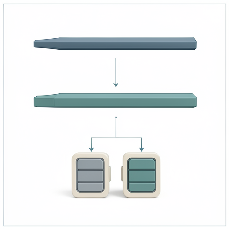 AI-generated conceptual illustration (Industrial precision machining components). It explains the idea and does not show study data.