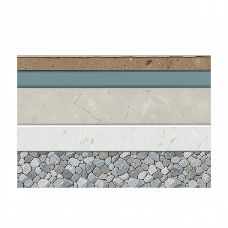 AI-generated conceptual illustration (Geological cross-section of the Pannonian basin subsurface). It explains the idea and does not show study data.