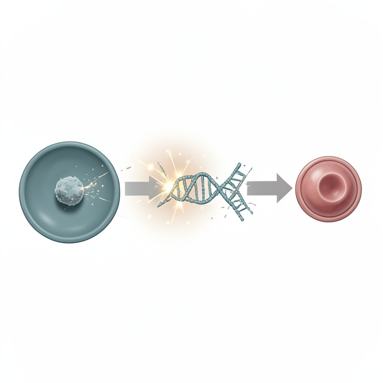 AI-generated conceptual illustration (human lung epithelial cells and microplastic particles). It explains the idea and does not show study data.