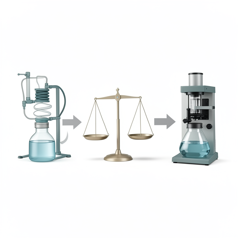 AI-generated conceptual illustration (Water samples containing polycyclic aromatic hydrocarbons (PAHs) and laboratory analytical equipment). It explains the idea and does not show study data.