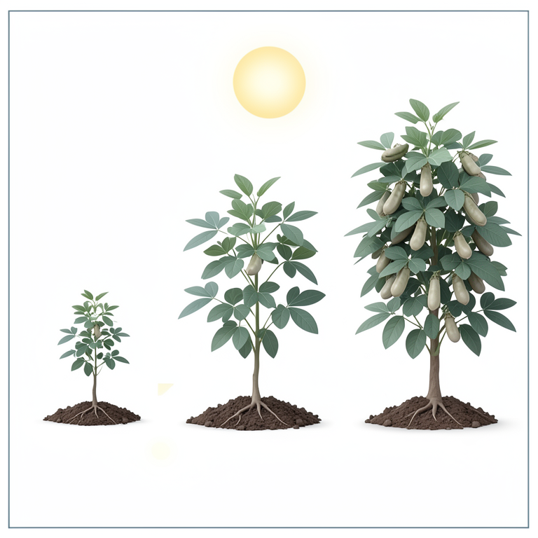AI-generated conceptual illustration (pigeon pea plants (Cajanus cajan)). It explains the idea and does not show study data.