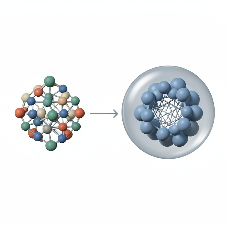 AI-generated conceptual illustration (Abstract geometric representations of finite group structures). It explains the idea and does not show study data.
