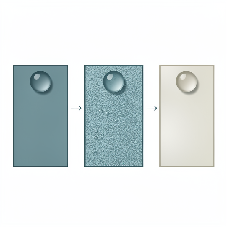 AI-generated conceptual illustration (soda-lime glass slides with silane coatings). It explains the idea and does not show study data.