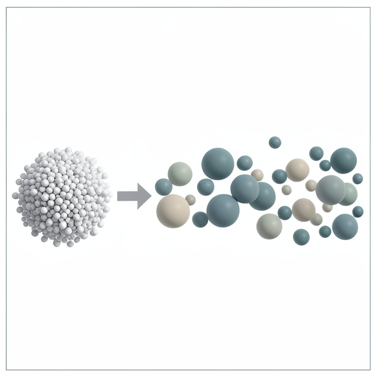 AI-generated conceptual illustration (Hydroxyapatite nanoparticles). It explains the idea and does not show study data.