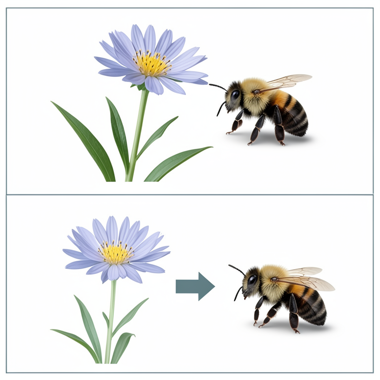 AI-generated conceptual illustration (wildflowers and bumblebees). It explains the idea and does not show study data.