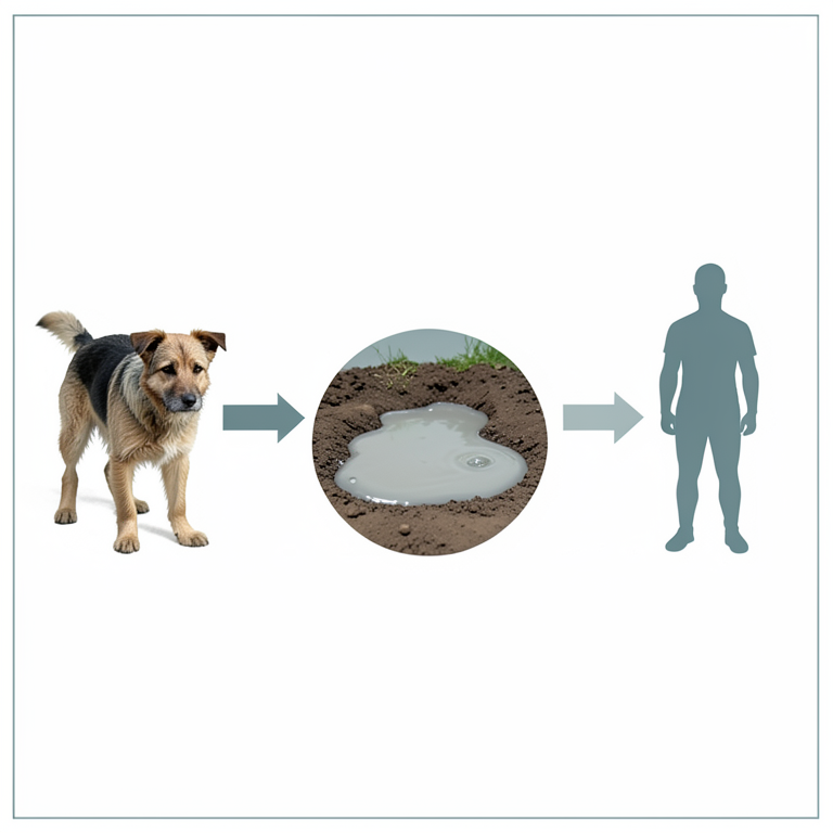 AI-generated conceptual illustration (stray dogs, soil, and water). It explains the idea and does not show study data.