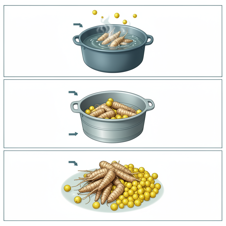 AI-generated conceptual illustration (turmeric rhizomes). It explains the idea and does not show study data.