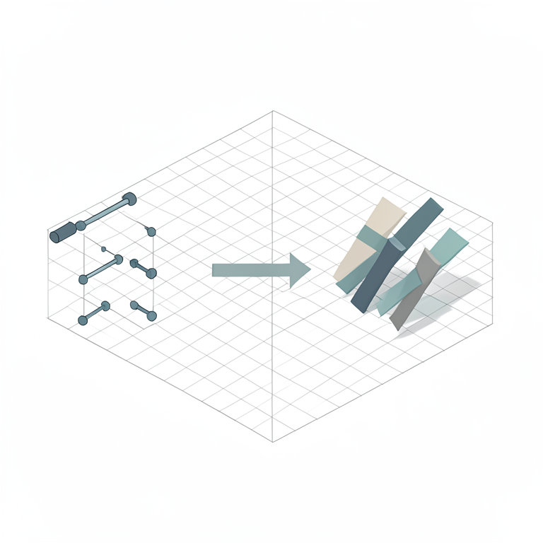 AI-generated conceptual illustration (A mathematical representation of a Hilbert space as an infinite-dimensional geometric vector space). It explains the idea and does not show study data.
