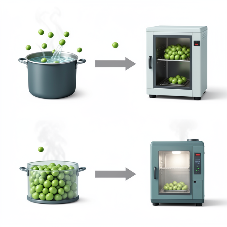 AI-generated conceptual illustration (green peas). It explains the idea and does not show study data.