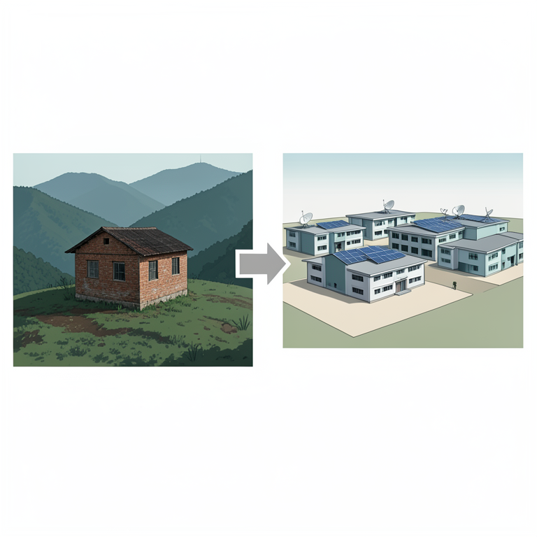 AI-generated conceptual illustration (Rural primary schools in West Bengal). It explains the idea and does not show study data.