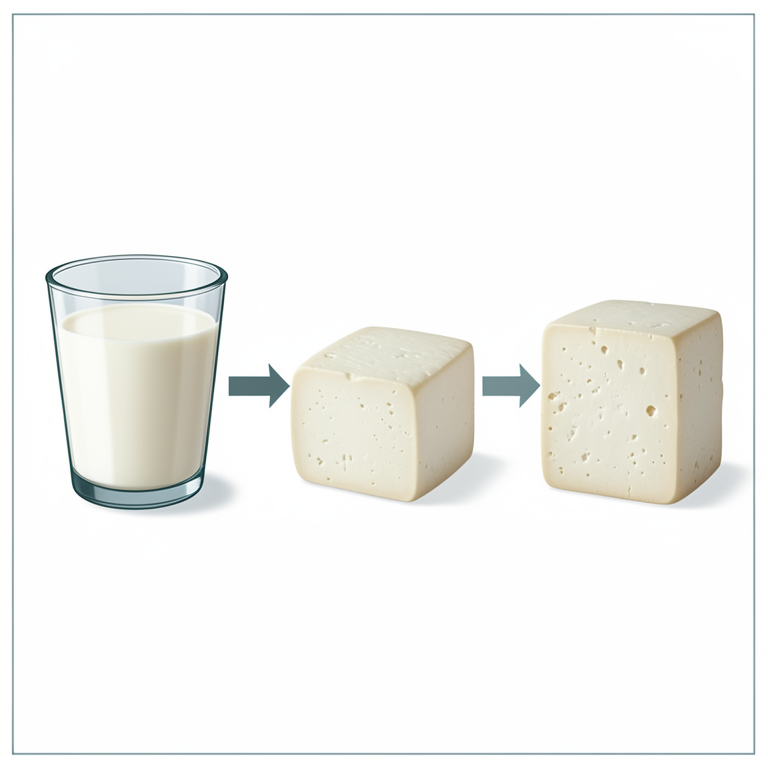 AI-generated conceptual illustration (cow milk and paneer cheese blocks). It explains the idea and does not show study data.