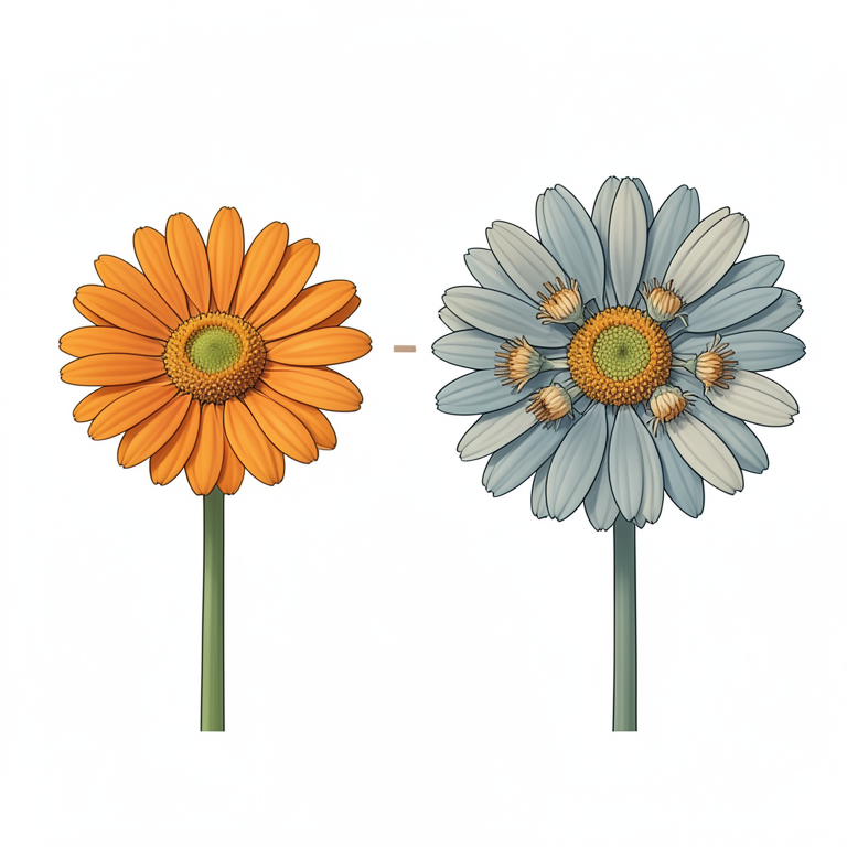 AI-generated conceptual illustration (Calendula officinalis flower heads). It explains the idea and does not show study data.