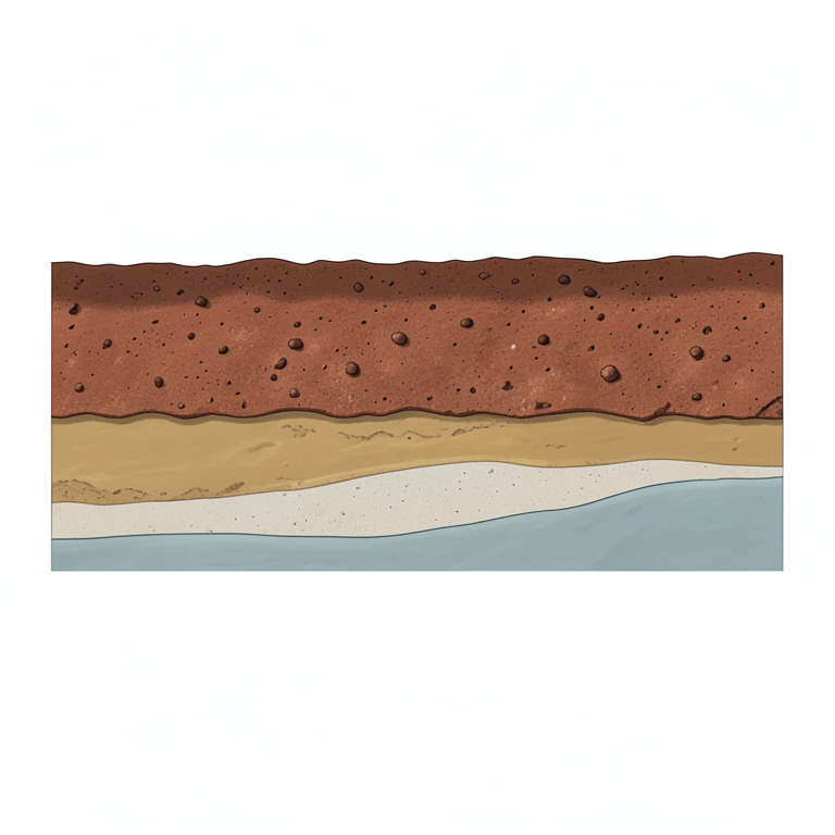 AI-generated conceptual illustration (Geological cross-section of the Santiniketan landscape). It explains the idea and does not show study data.