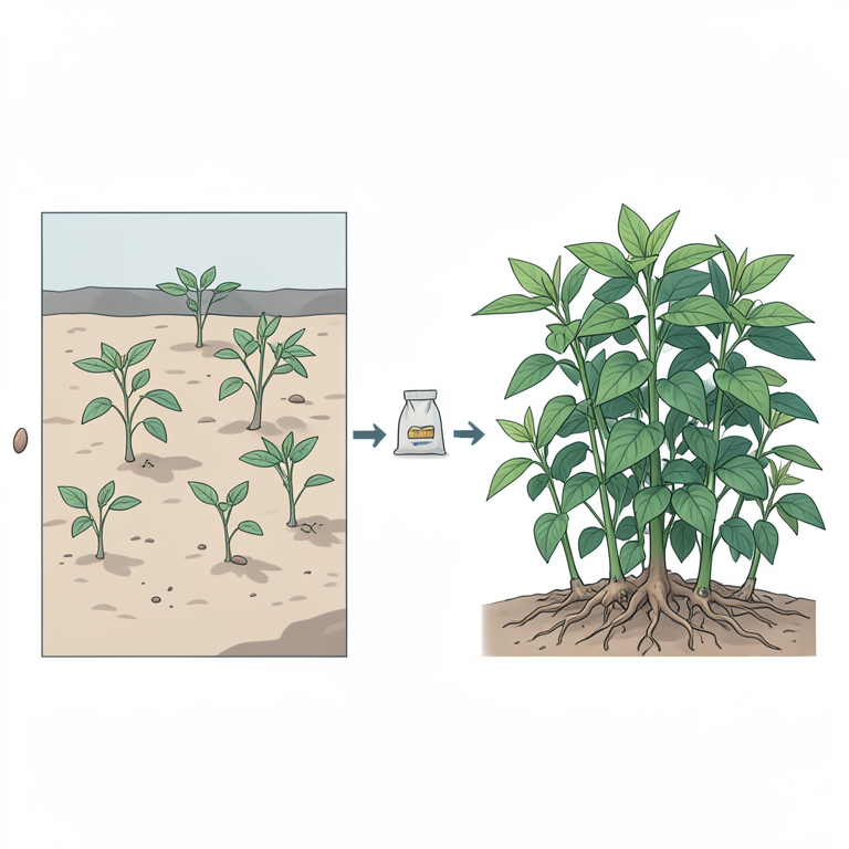 AI-generated conceptual illustration (black gram plants in rainfed soil). It explains the idea and does not show study data.