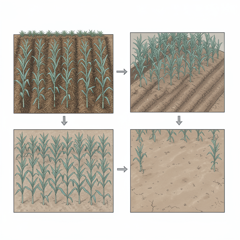 AI-generated conceptual illustration (maize plants in Sahelian soil). It explains the idea and does not show study data.