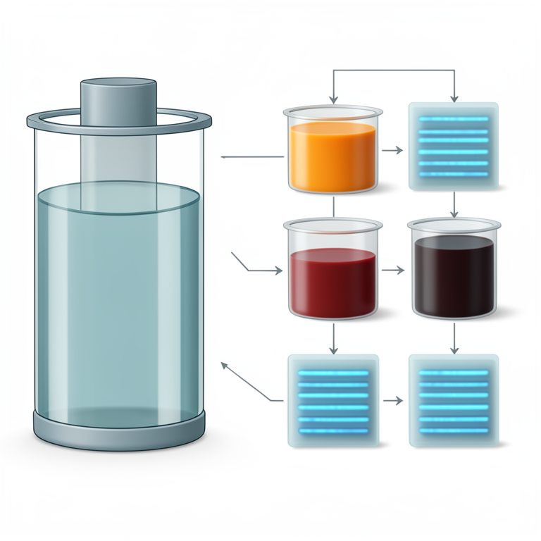 AI-generated conceptual illustration (agarose gel electrophoresis setup with DNA samples and various beverage liquids). It explains the idea and does not show study data.