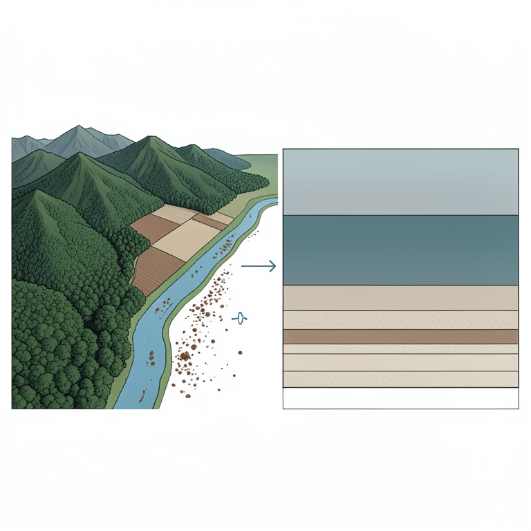 AI-generated conceptual illustration (The Nile River basin from the Ethiopian highlands to the Aswan reservoir). It explains the idea and does not show study data.