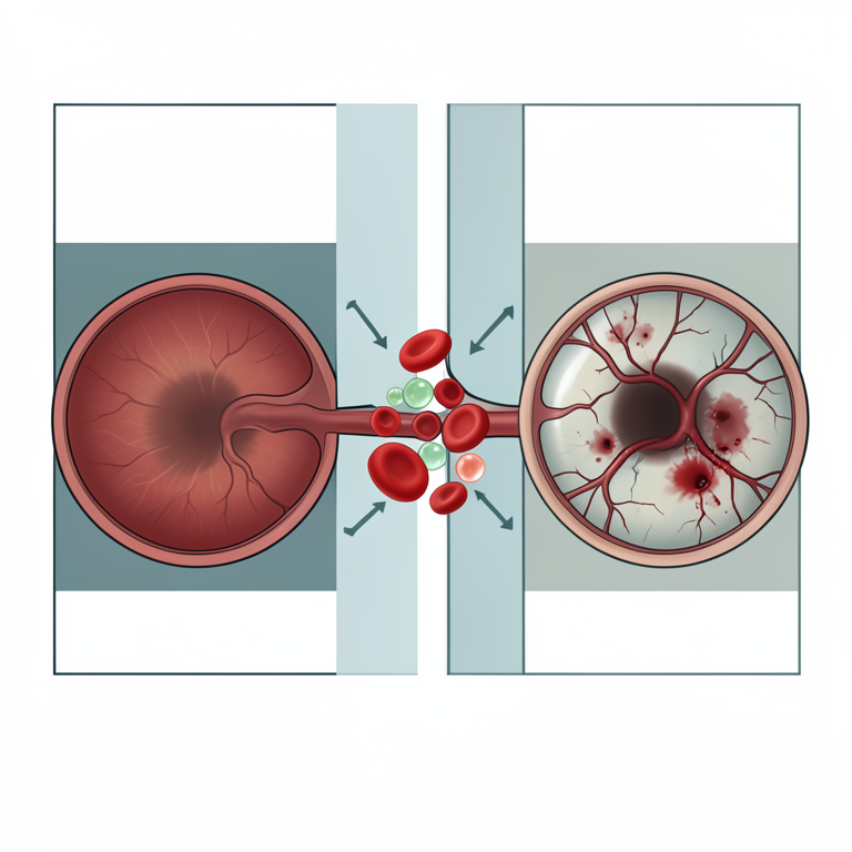 AI-generated conceptual illustration (human retina and blood vessels). It explains the idea and does not show study data.