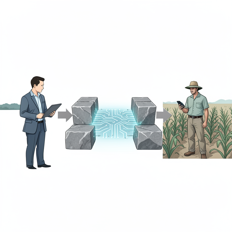 AI-generated conceptual illustration (Nigerian cassava farmers and agricultural extension agents in Lagos state). It explains the idea and does not show study data.