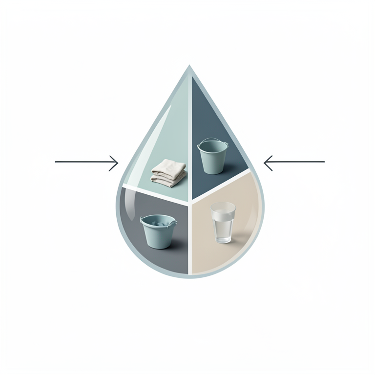 AI-generated conceptual illustration (Rural domestic water usage in a semi-arid village). It explains the idea and does not show study data.