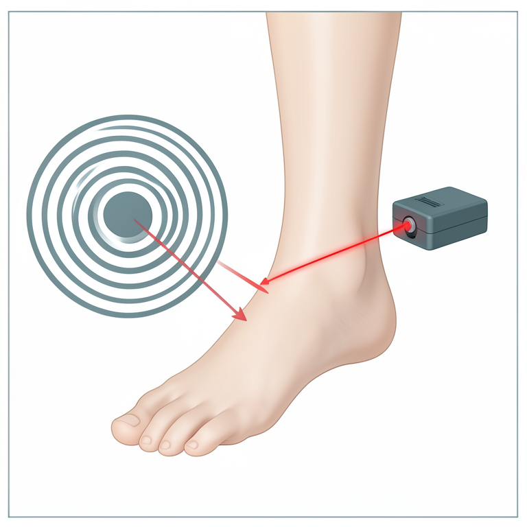 AI-generated conceptual illustration (human heel and foot). It explains the idea and does not show study data.