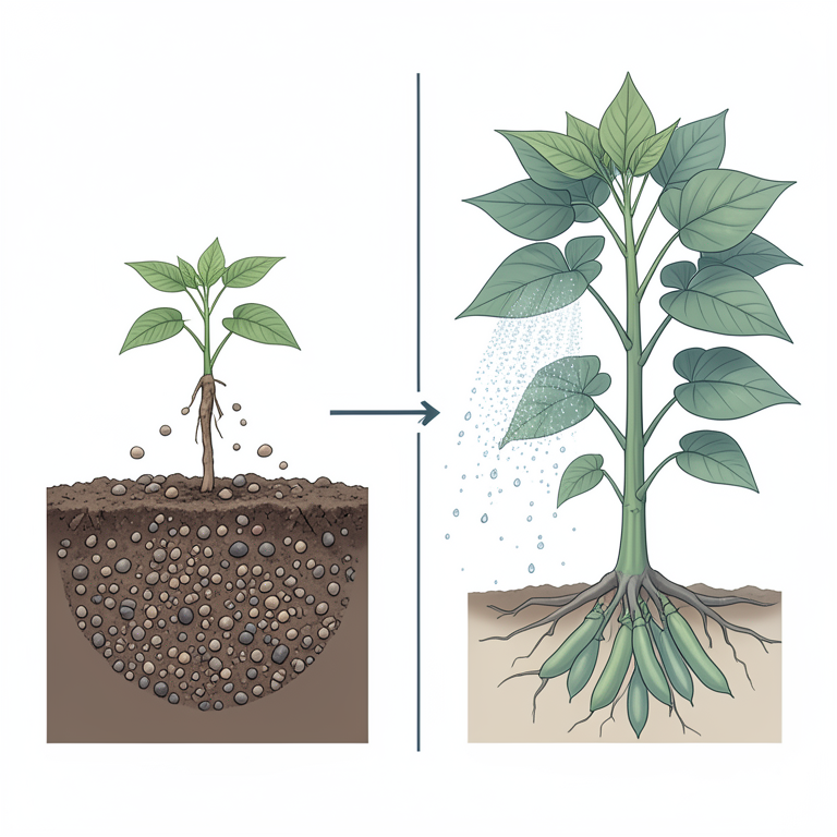 AI-generated conceptual illustration (groundnut plants). It explains the idea and does not show study data.