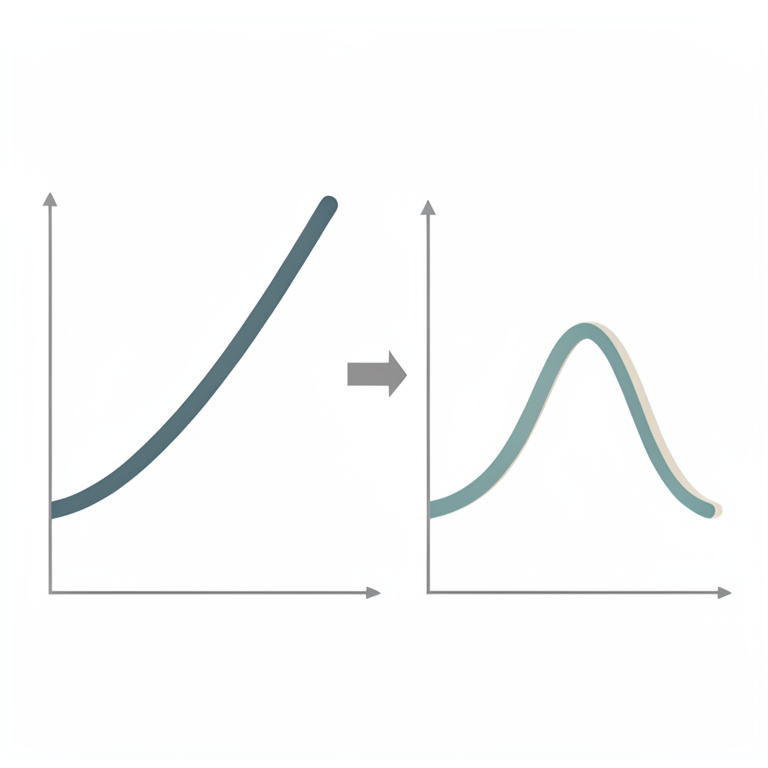 AI-generated conceptual illustration (Abstract mathematical functions represented as geometric curves on a coordinate plane). It explains the idea and does not show study data.