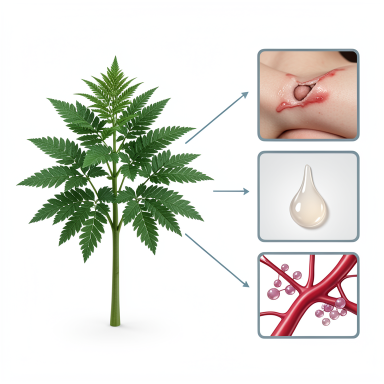 AI-generated conceptual illustration (Mimosa pudica plant). It explains the idea and does not show study data.