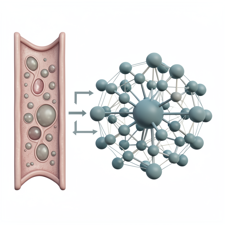 AI-generated conceptual illustration (human skeletal muscle cells). It explains the idea and does not show study data.