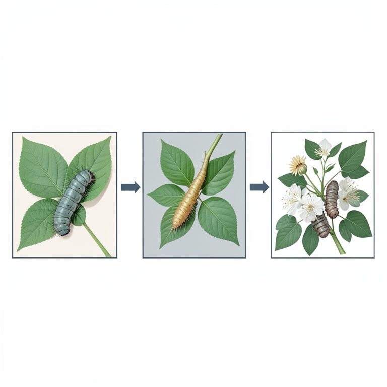 AI-generated conceptual illustration (Bihar hairy caterpillar (Spilarctia obliqua)). It explains the idea and does not show study data.
